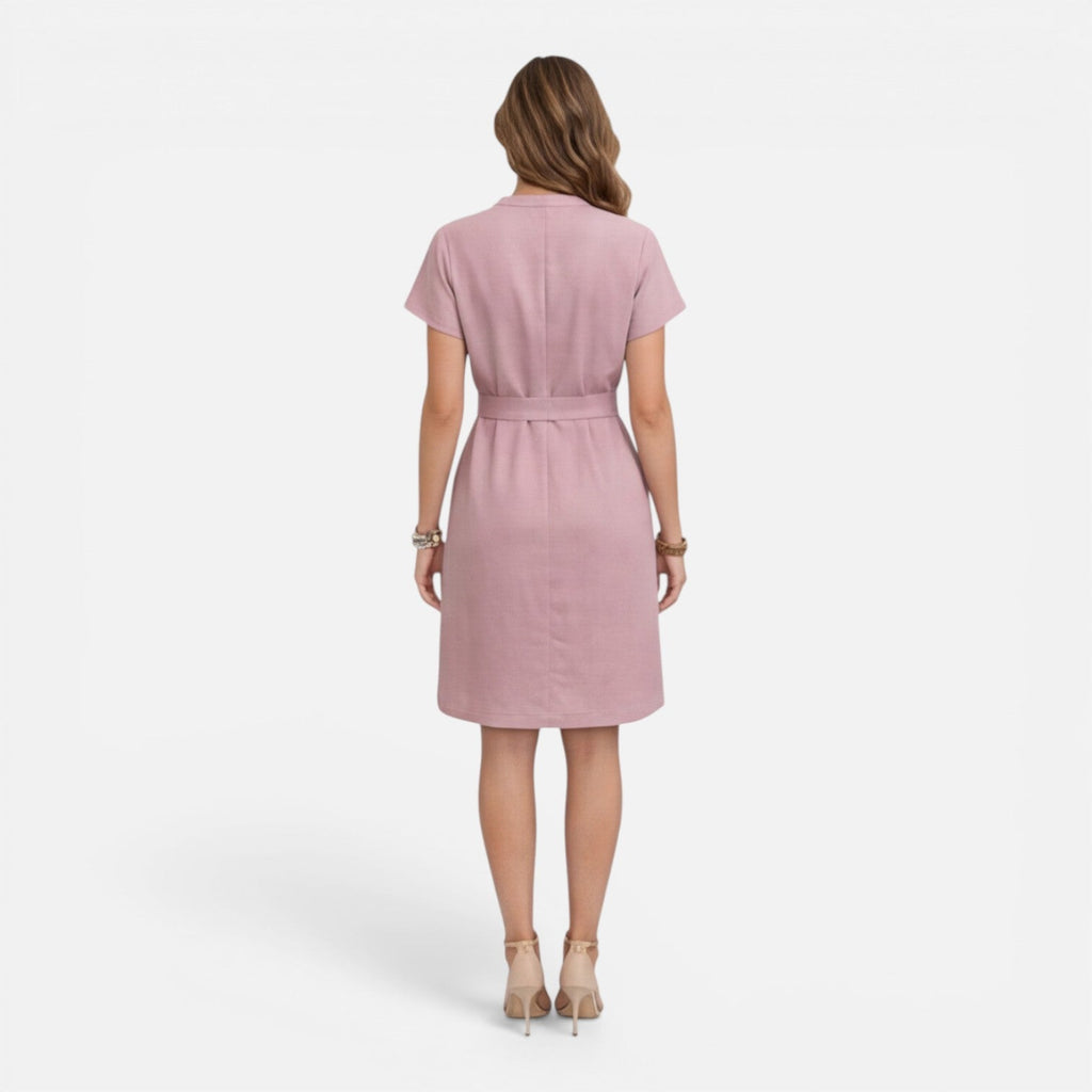 Sylvie | Belted V-Neck Midi Dress
