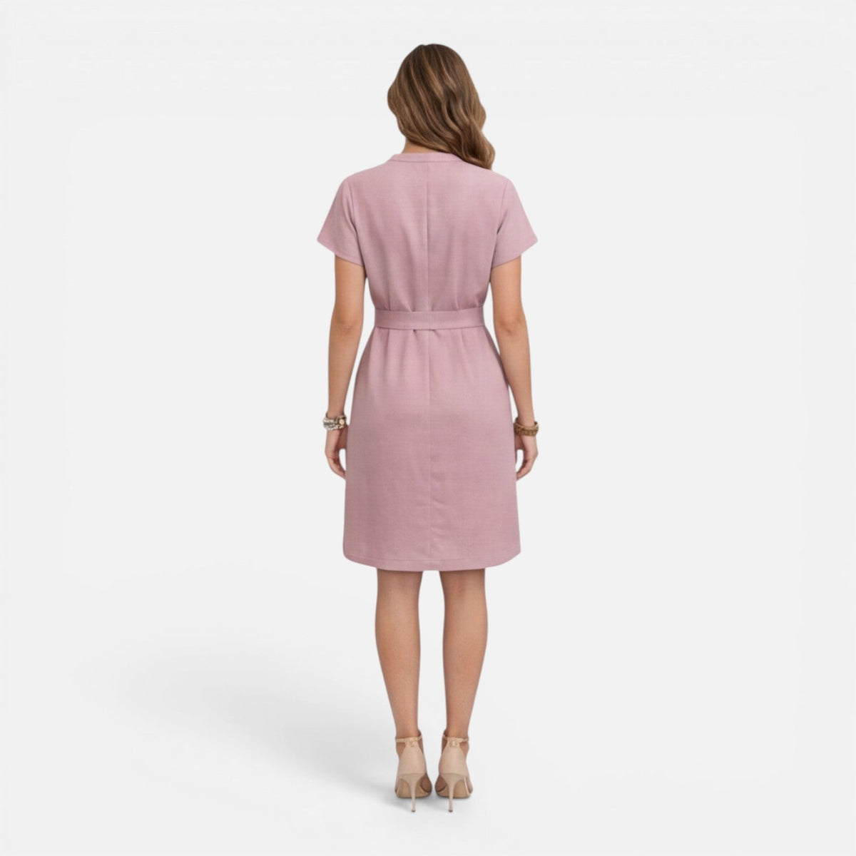 Sylvie | Belted V-Neck Midi Dress