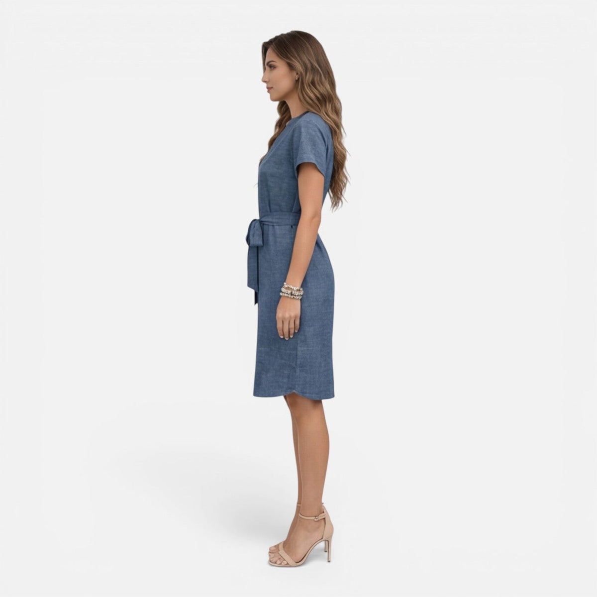 Sylvie | Belted V-Neck Midi Dress
