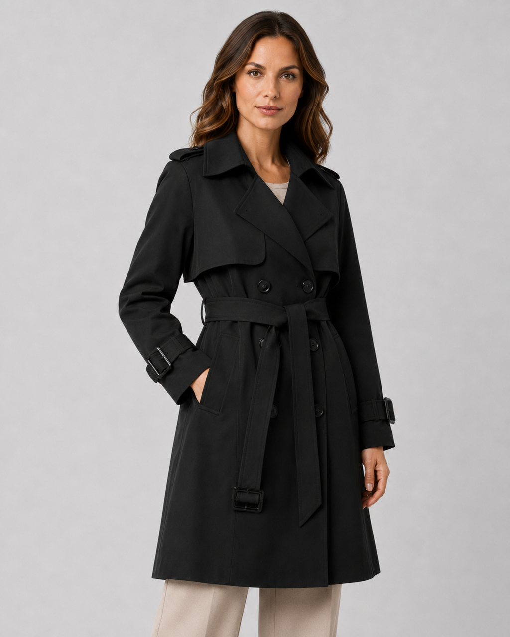 Fauna | Long Belted Trench Coat