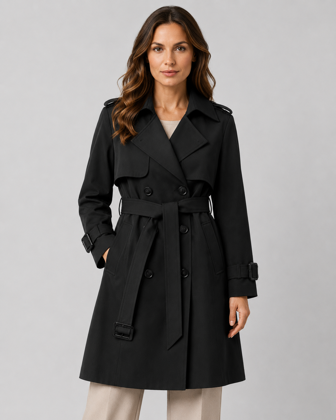 Fauna | Long Belted Trench Coat