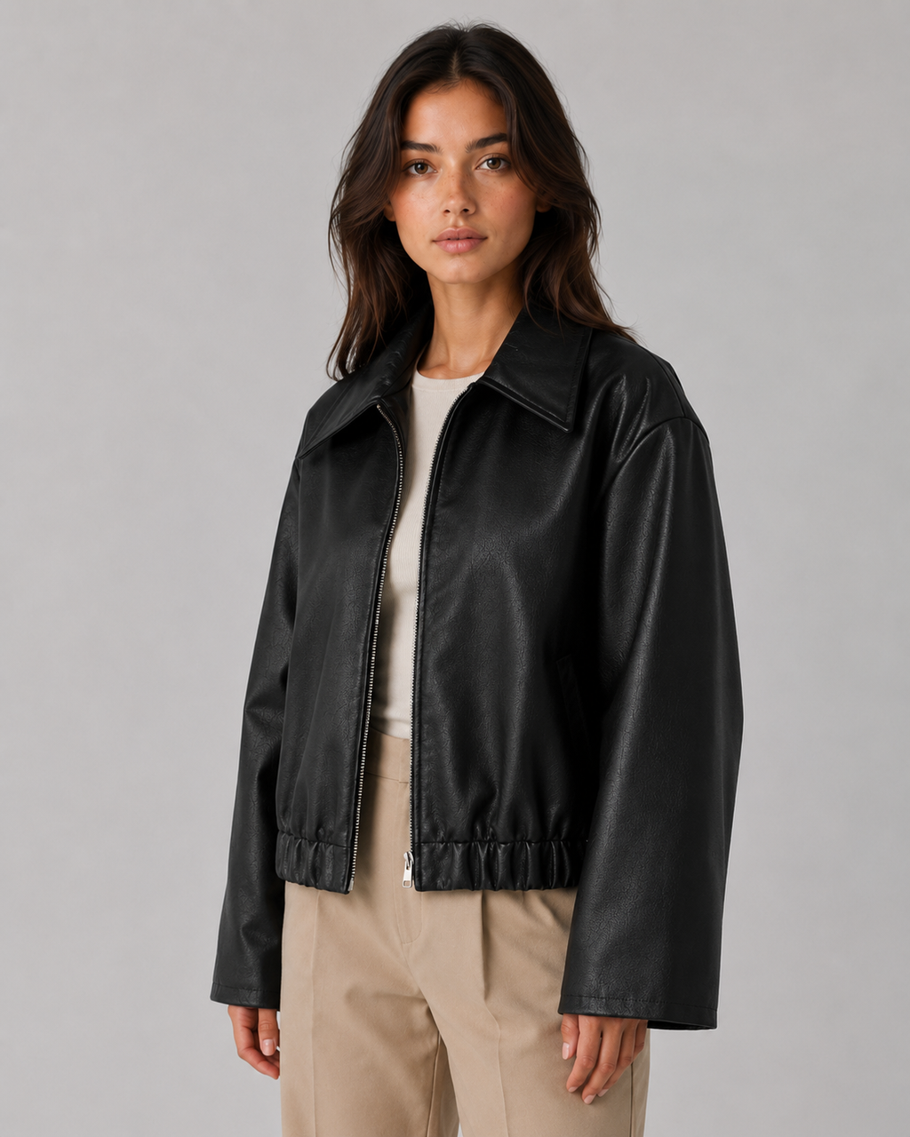 Philippa | PU Leather Zip Jacket