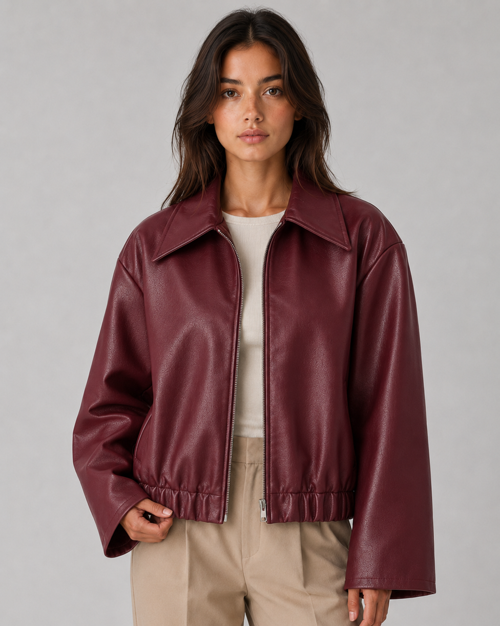 Philippa | PU Leather Zip Jacket