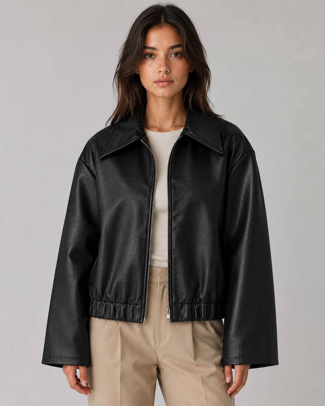 Philippa | PU Leather Zip Jacket