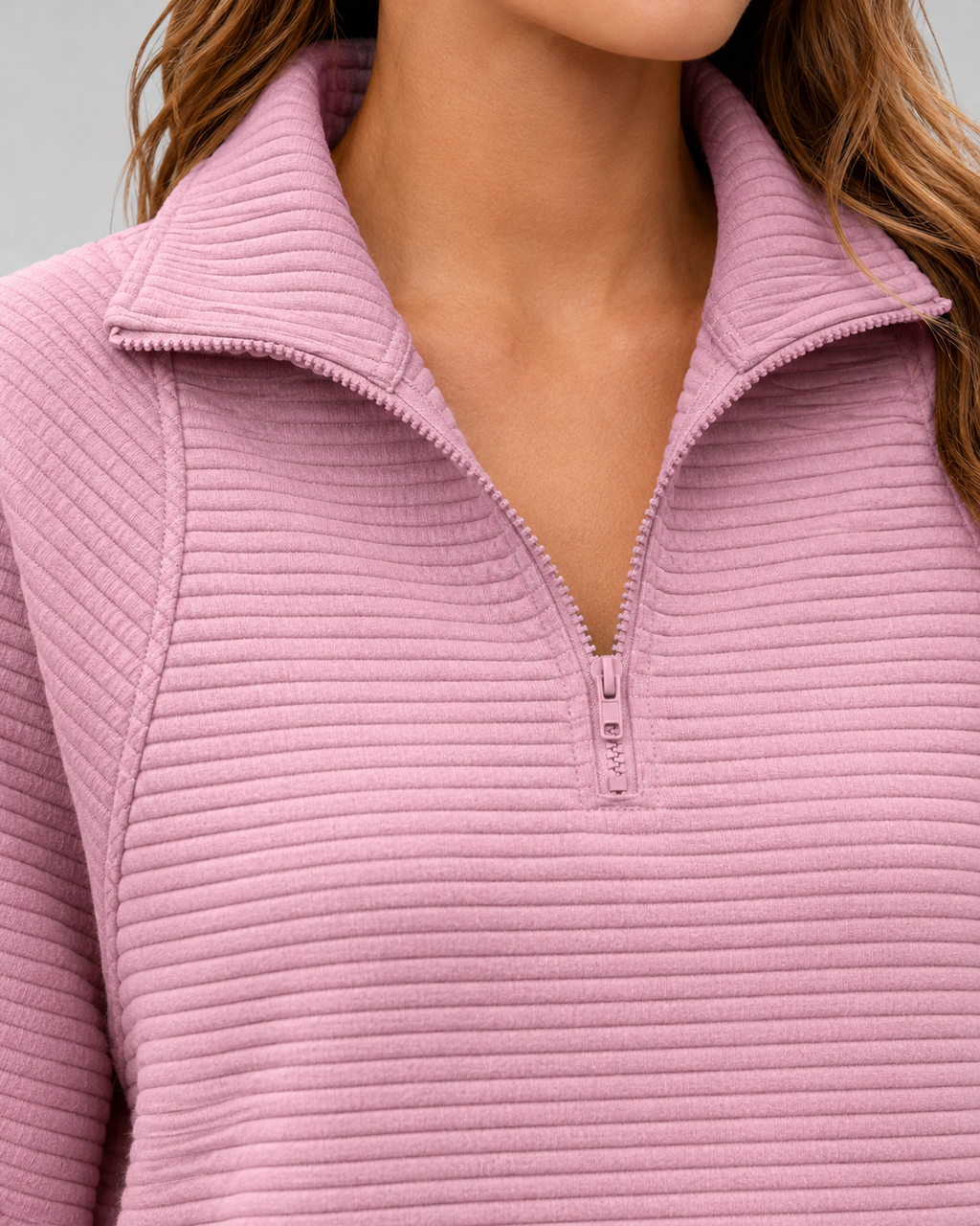 Wilhelmina | Ribbed Quarter-Zip Pullover