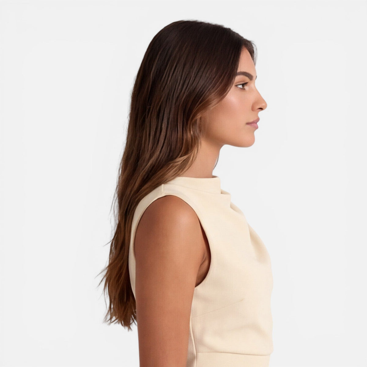 Penelope | Draped Neckline Sleeveless Mini Dress