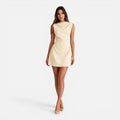 Penelope | Draped Neckline Sleeveless Mini Dress