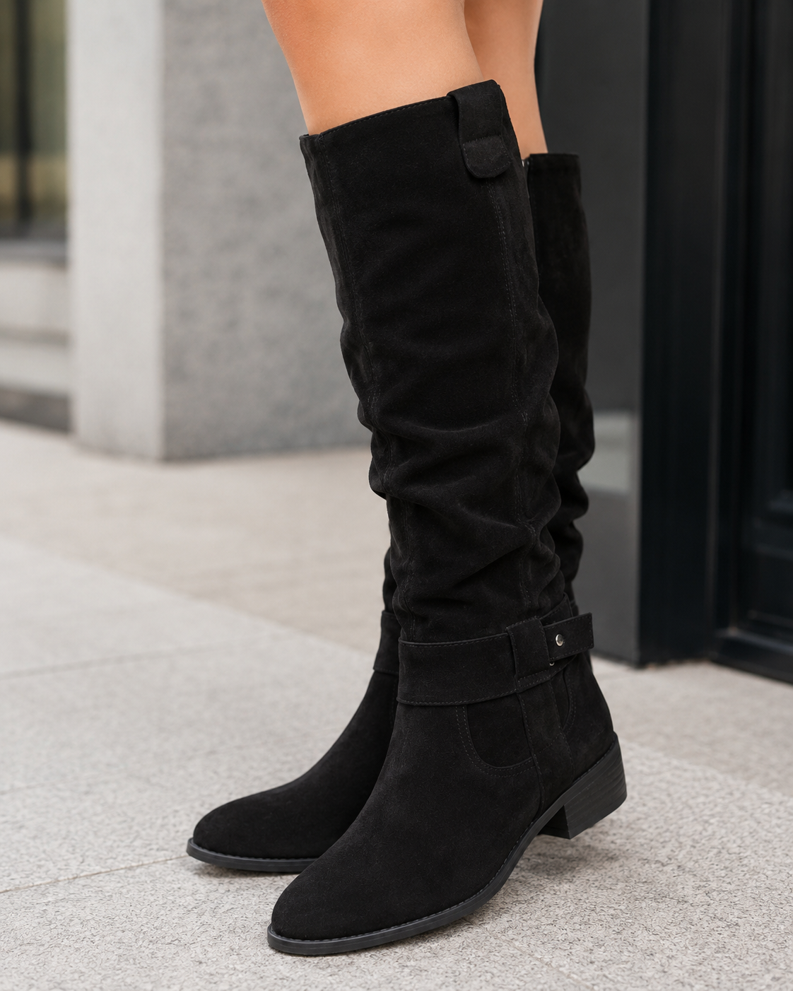 Endellion | Suede Knee-High Boots