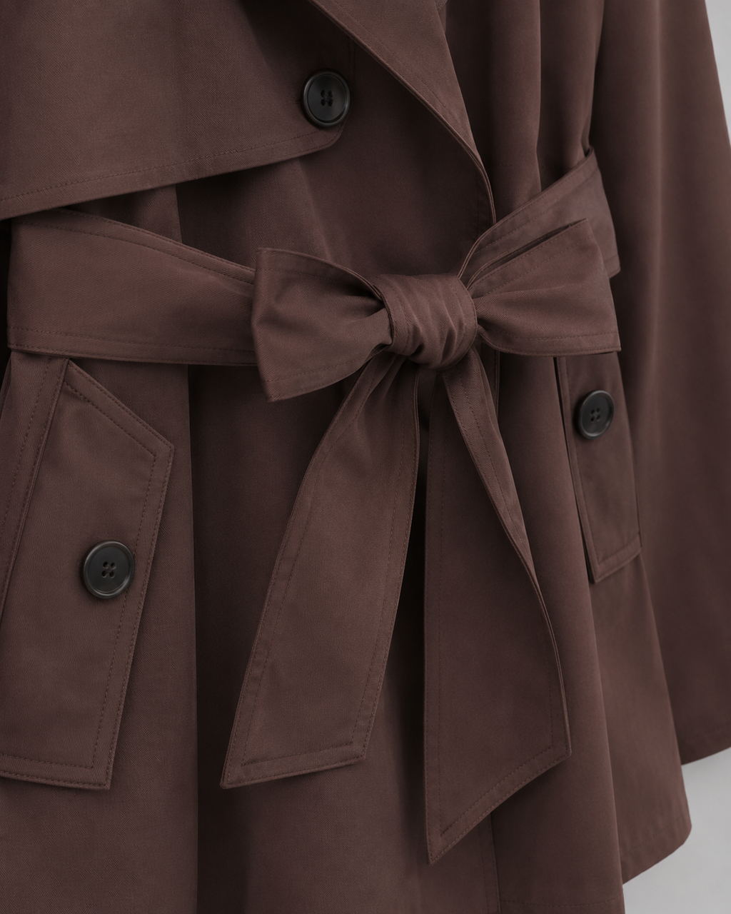 Iolanthe | Cropped Trench Coat with Tie Waist