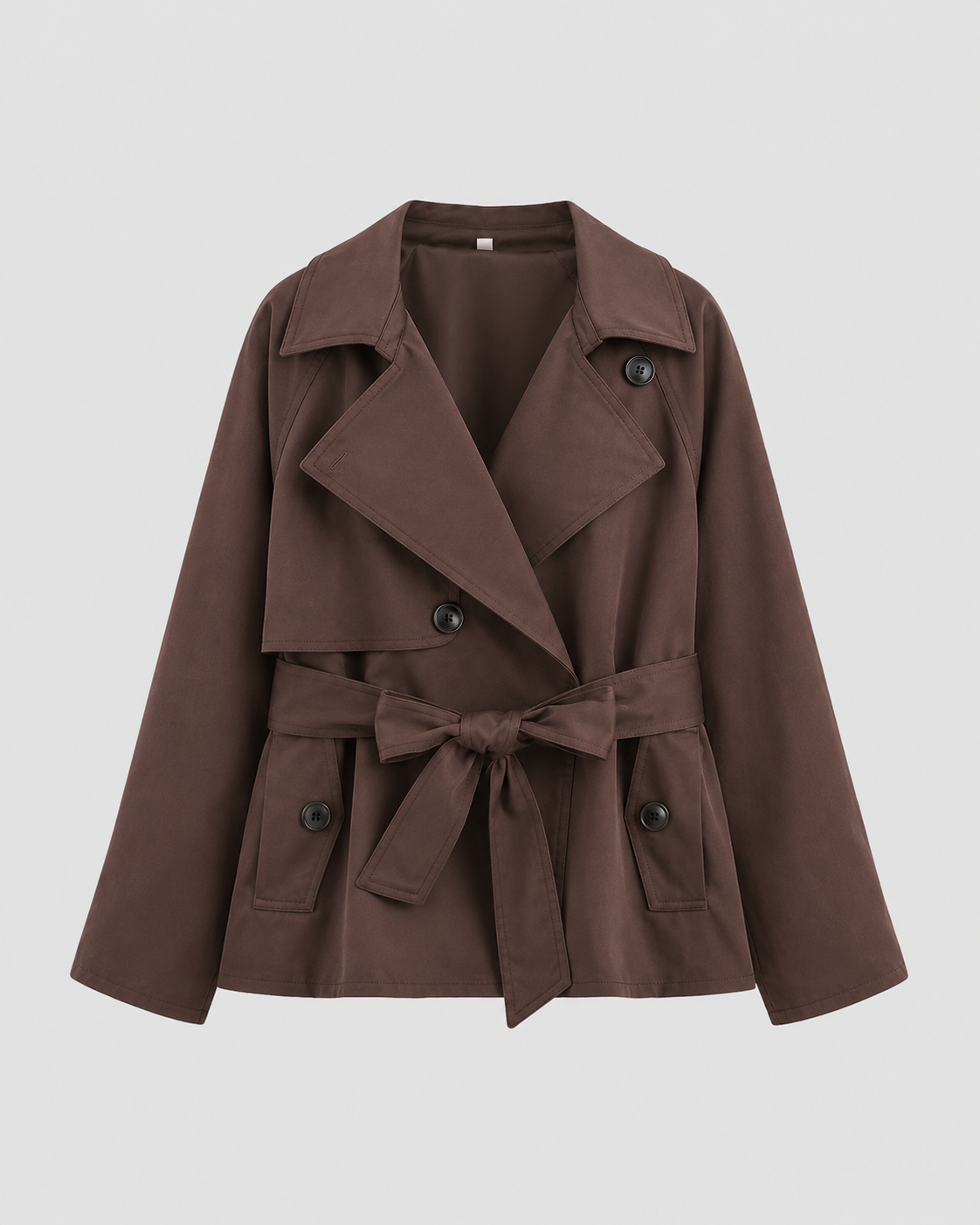 Iolanthe | Cropped Trench Coat with Tie Waist