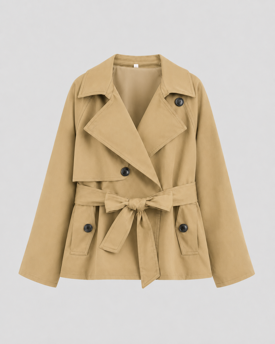 Iolanthe | Cropped Trench Coat with Tie Waist
