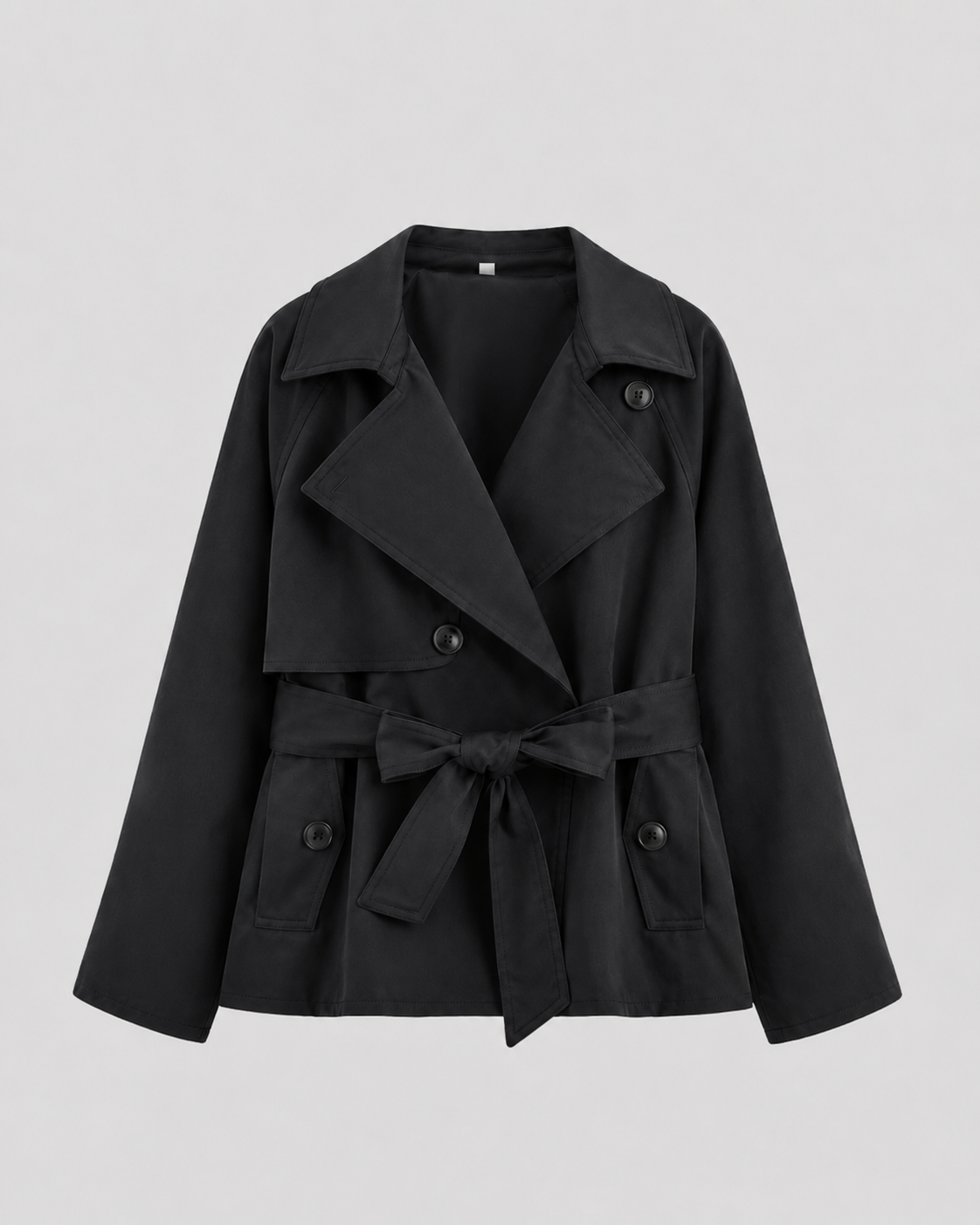 Iolanthe | Cropped Trench Coat with Tie Waist
