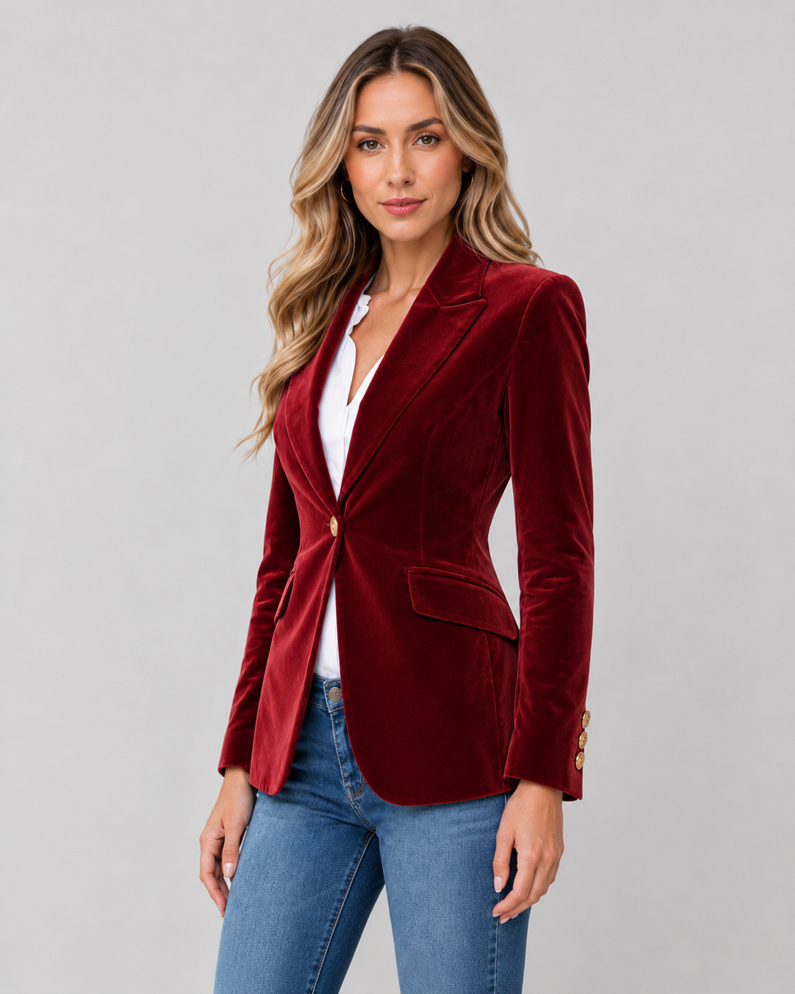 Aurelie | Tailored Velvet Blazer