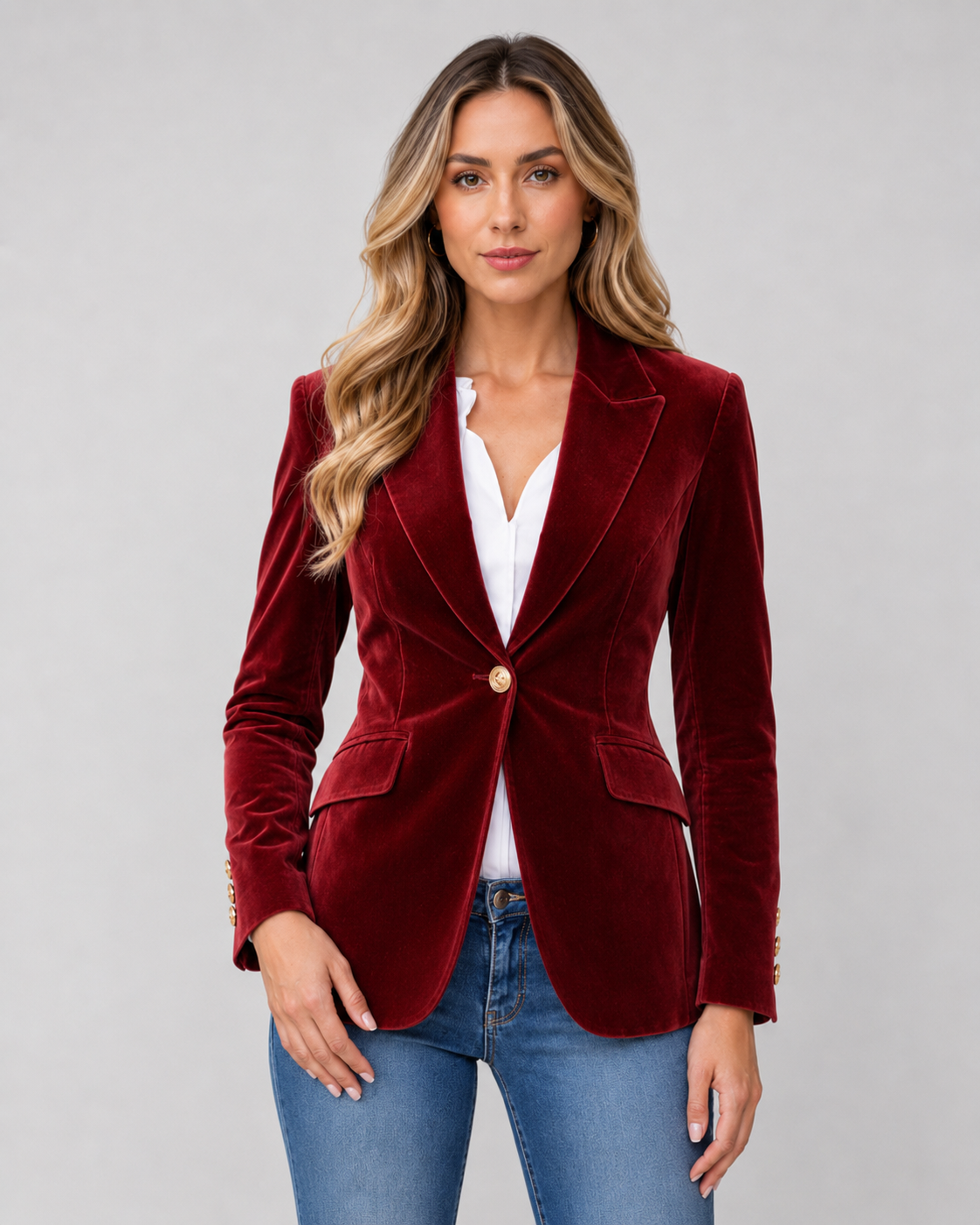 Aurelie | Tailored Velvet Blazer