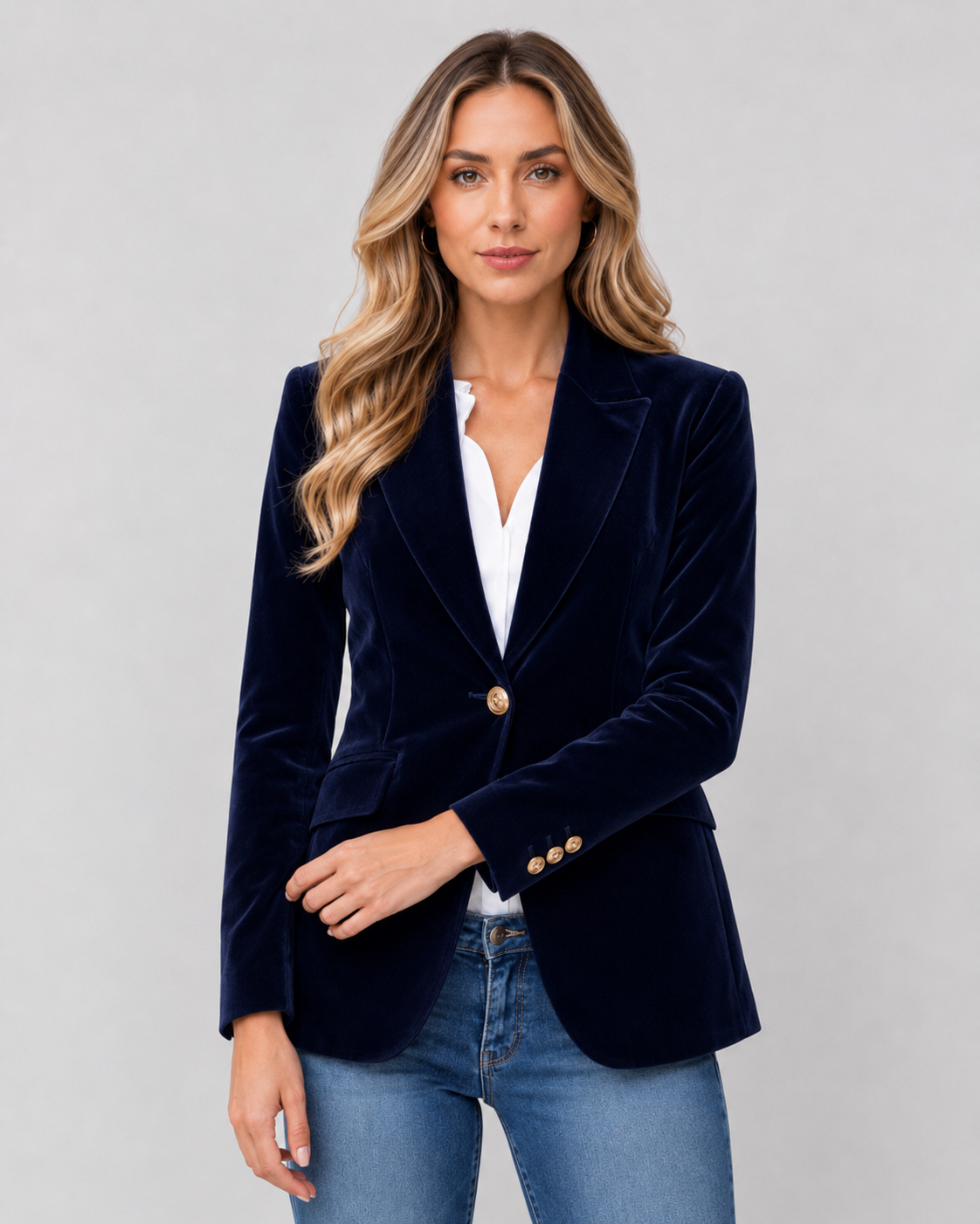 Aurelie | Tailored Velvet Blazer