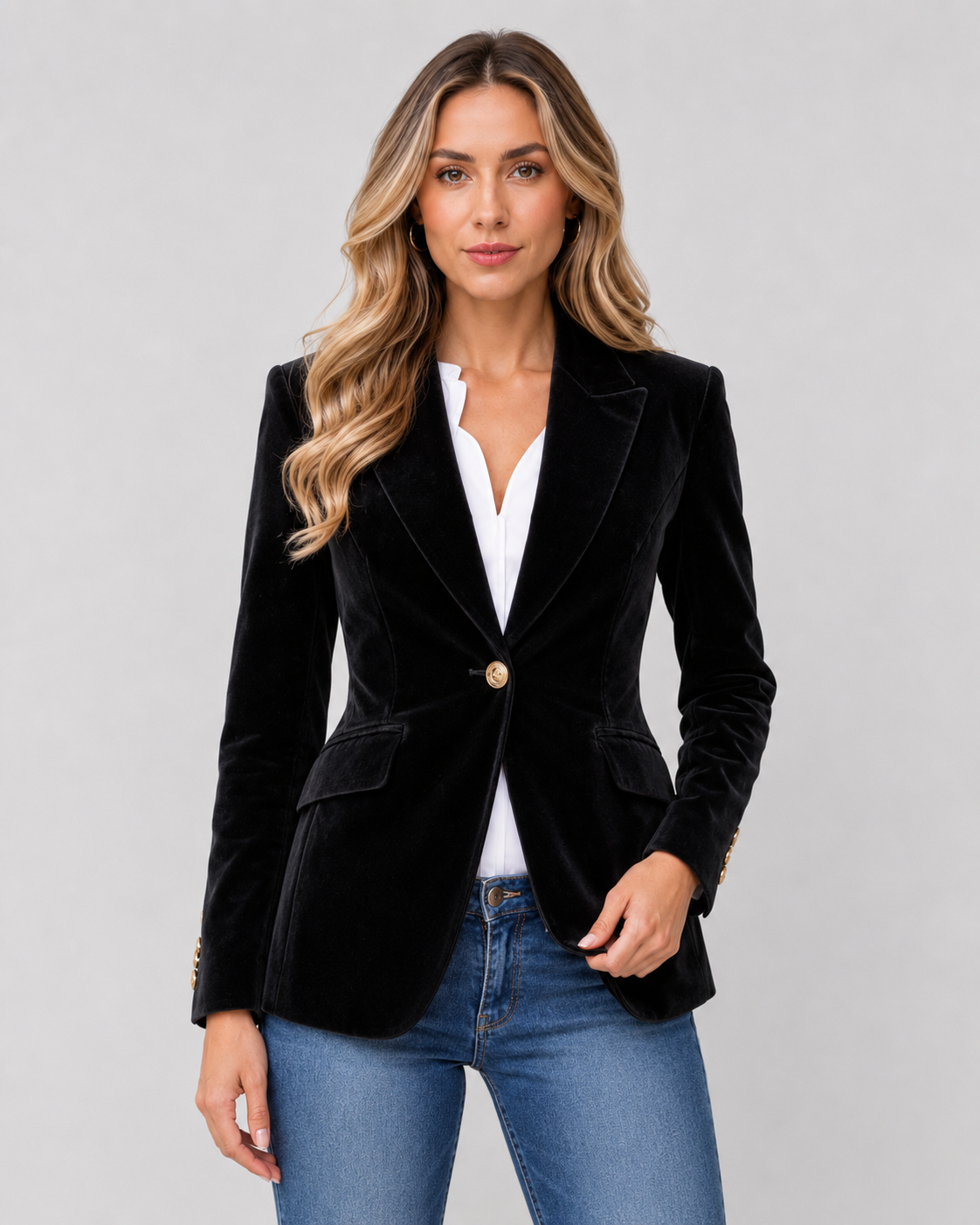 Aurelie | Tailored Velvet Blazer