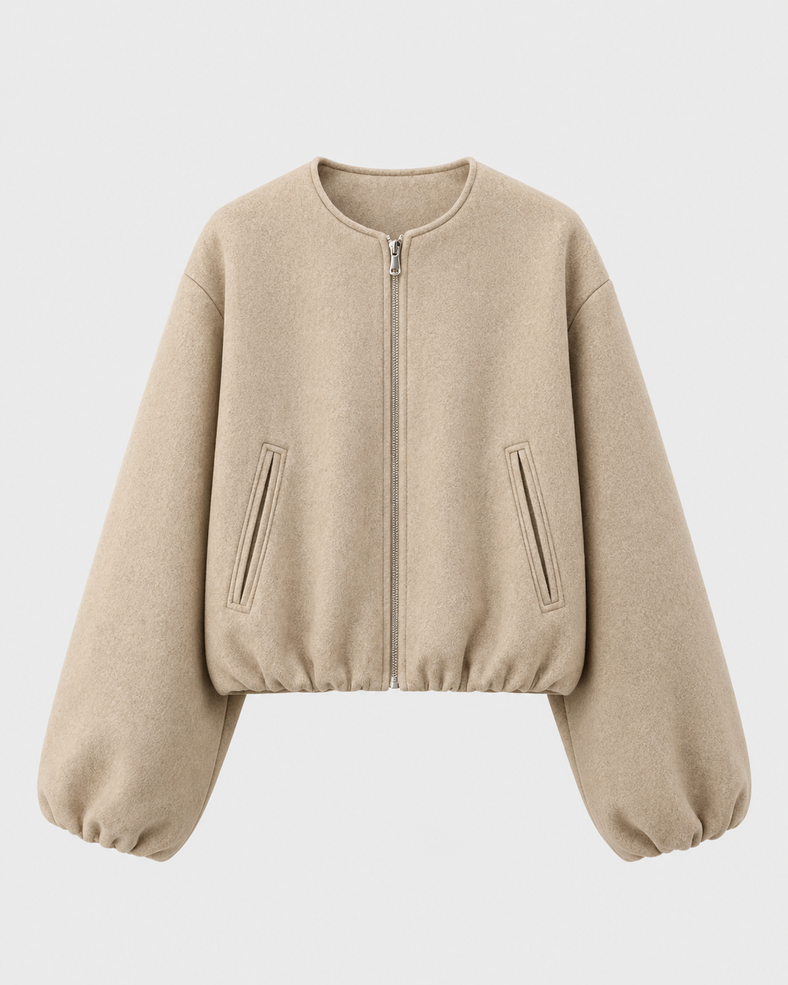 Liesel | Wool Blend Cropped Bomber Jacket