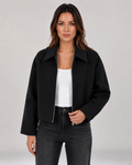 Oksana | Cropped Zip-Up Jacket with Collar