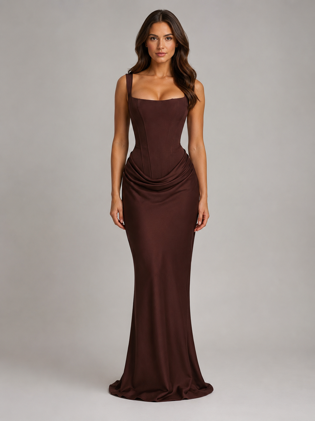 Daphne | Square Neck Corset Bodycon Gown