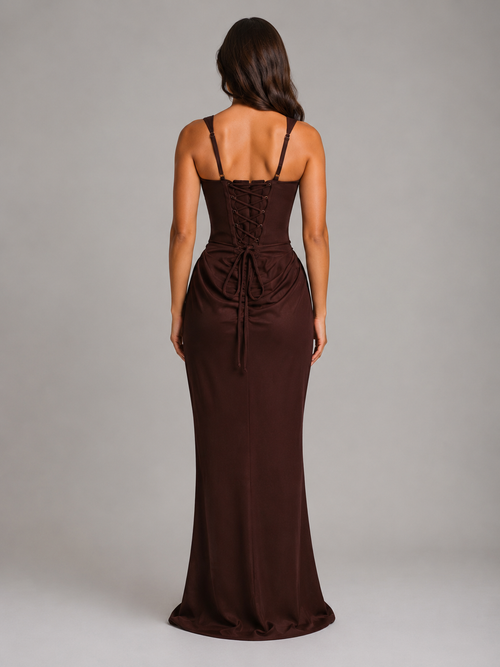 Daphne | Square Neck Corset Bodycon Gown