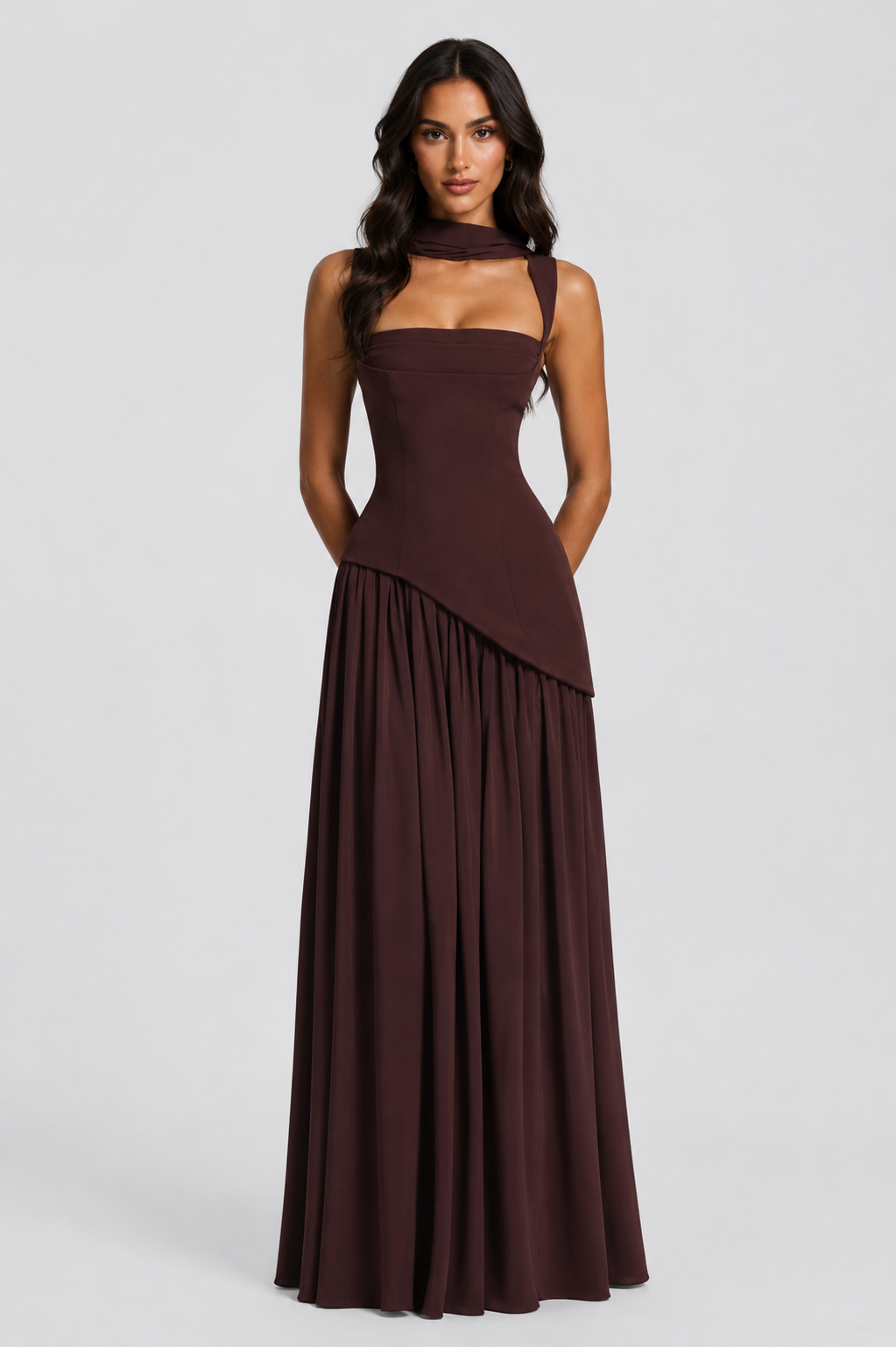 Sadie | One Shoulder Maxi Dress with Side Slit