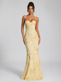Sabine | Floral Embroidered Corset Maxi Dress