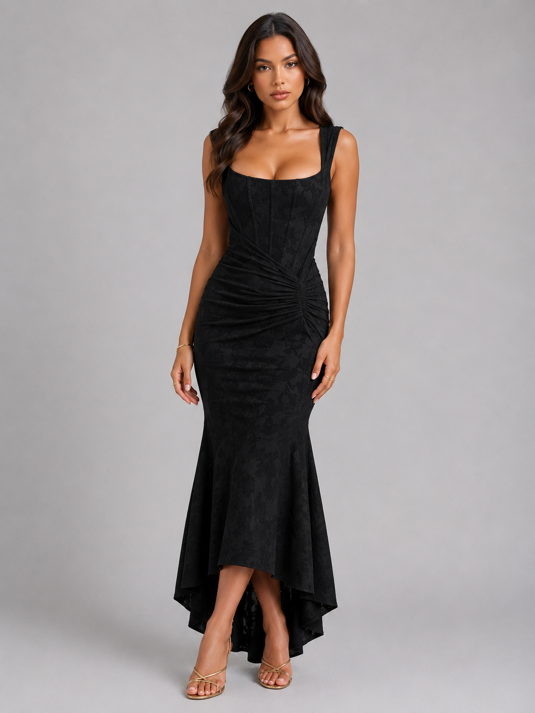 Amara | Corset Fishtail Maxi Dress