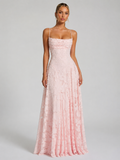 Violet | Floral Embroidered Strap Maxi Dress