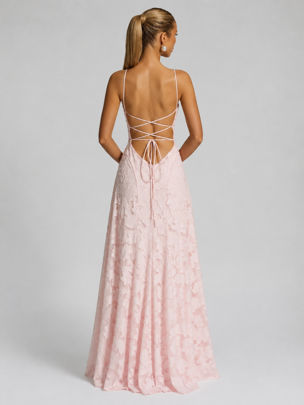 Violet | Floral Embroidered Strap Maxi Dress