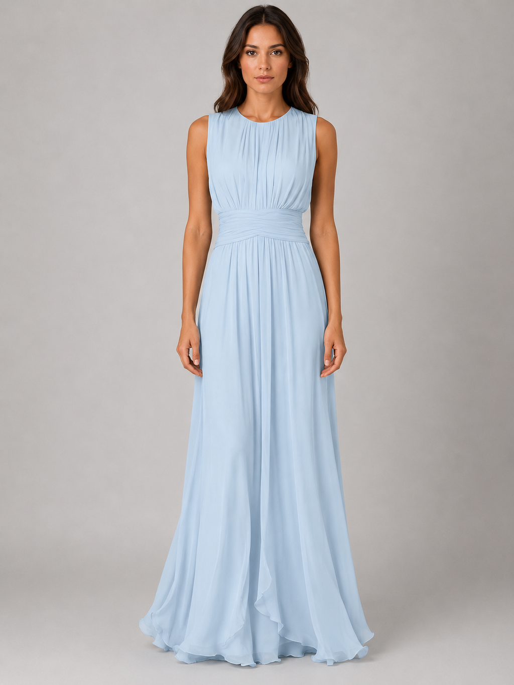 Valentina | Chiffon Ruched Waist Maxi Dress