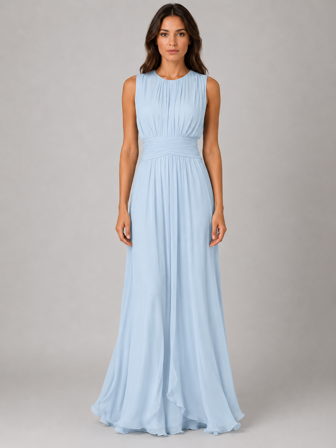 Valentina | Chiffon Ruched Waist Maxi Dress