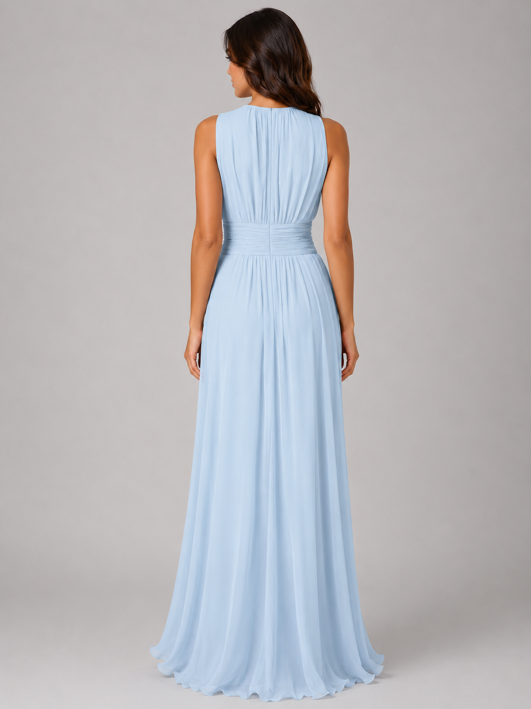 Valentina | Chiffon Ruched Waist Maxi Dress