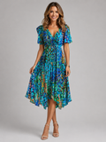 Camille | Floral Flutter Sleeve Midi Dress