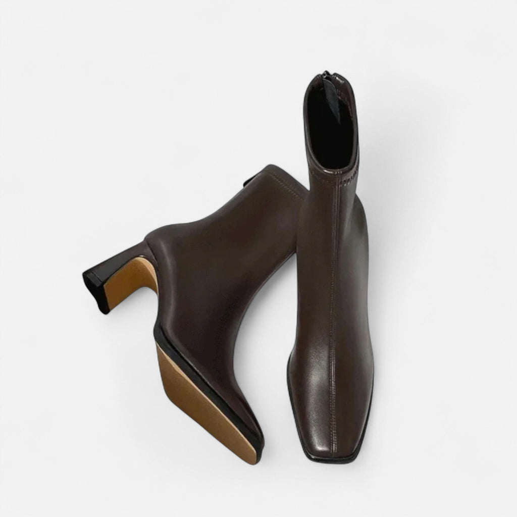 Yseult | Square Toe Block Heel Ankle Boots
