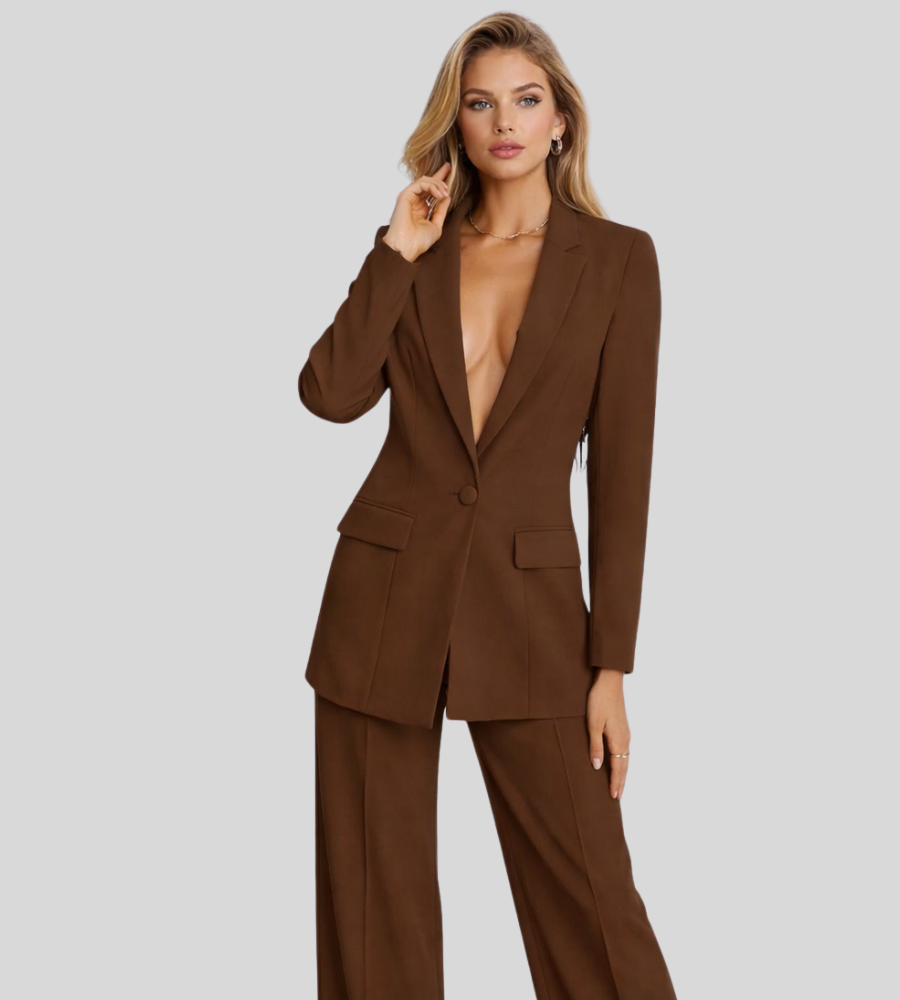 Susannah | Tailored Blazer & Wide Leg Trouser Suit Set