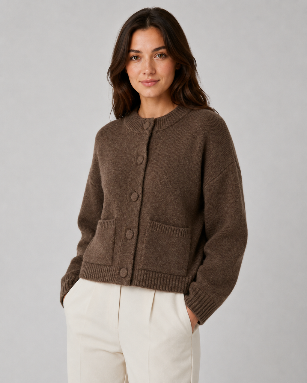 Yolande | Cropped Chunky Knit Cardigan