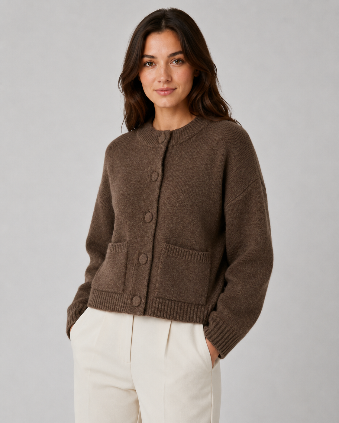 Yolande | Cropped Chunky Knit Cardigan