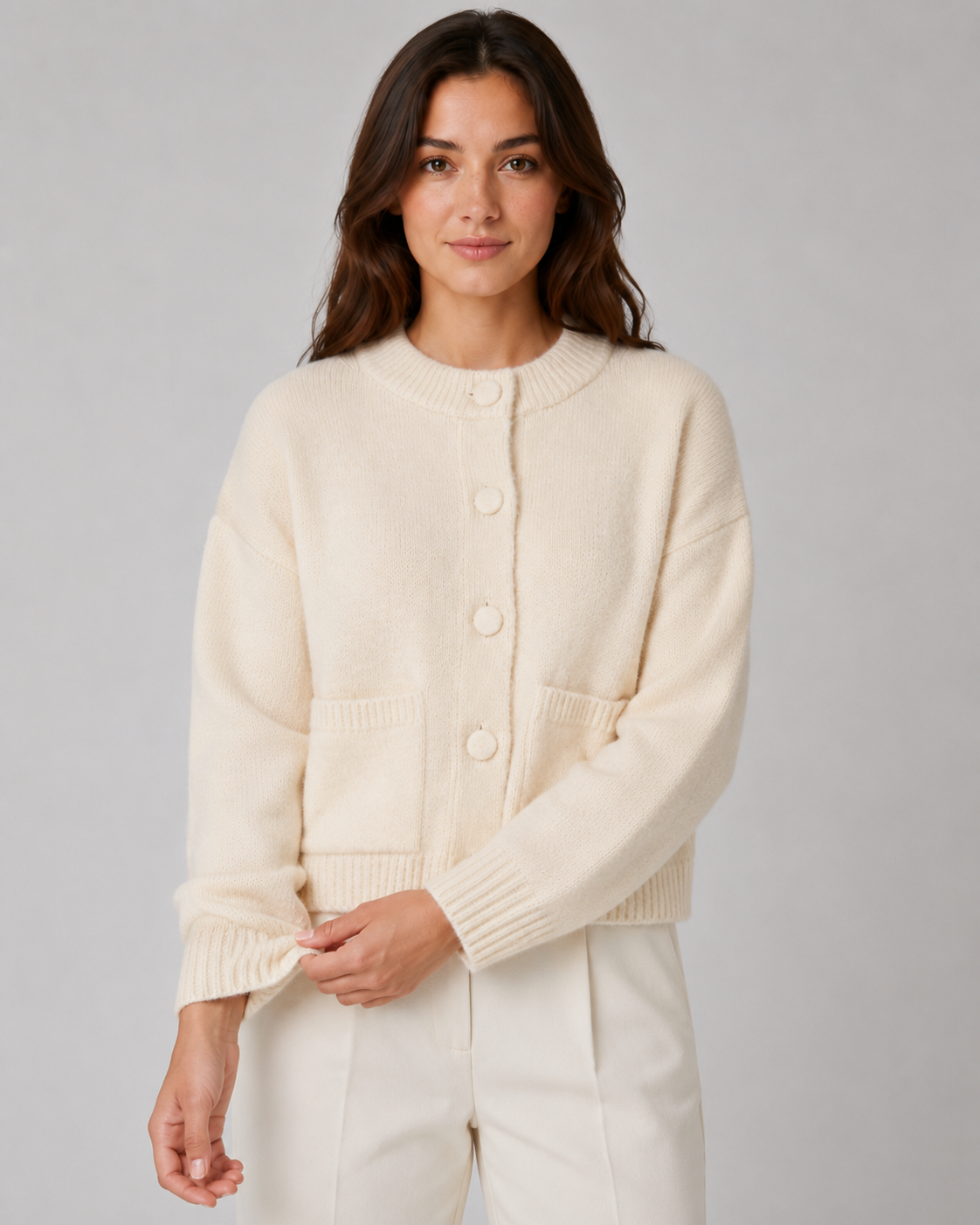 Yolande | Cropped Chunky Knit Cardigan