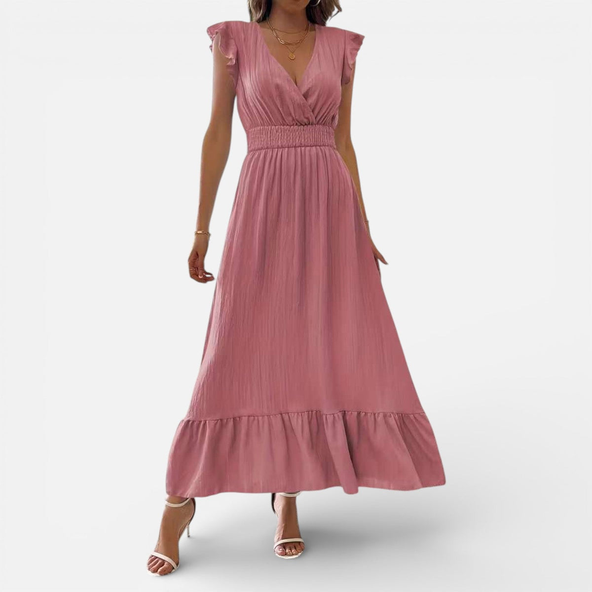 Vera | Wrap Silhouette Sleeveless Maxi Dress