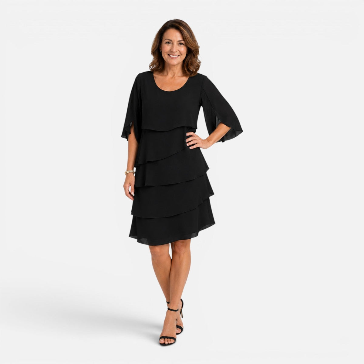 Autumn | Chiffon Layered Midi Dress