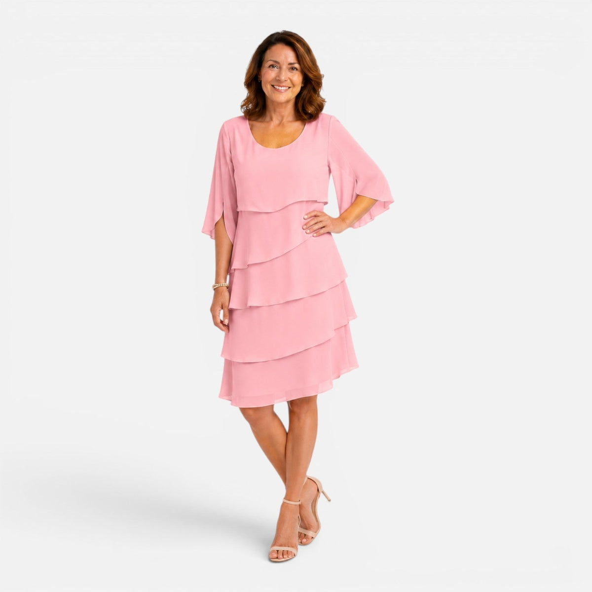 Autumn | Chiffon Layered Midi Dress
