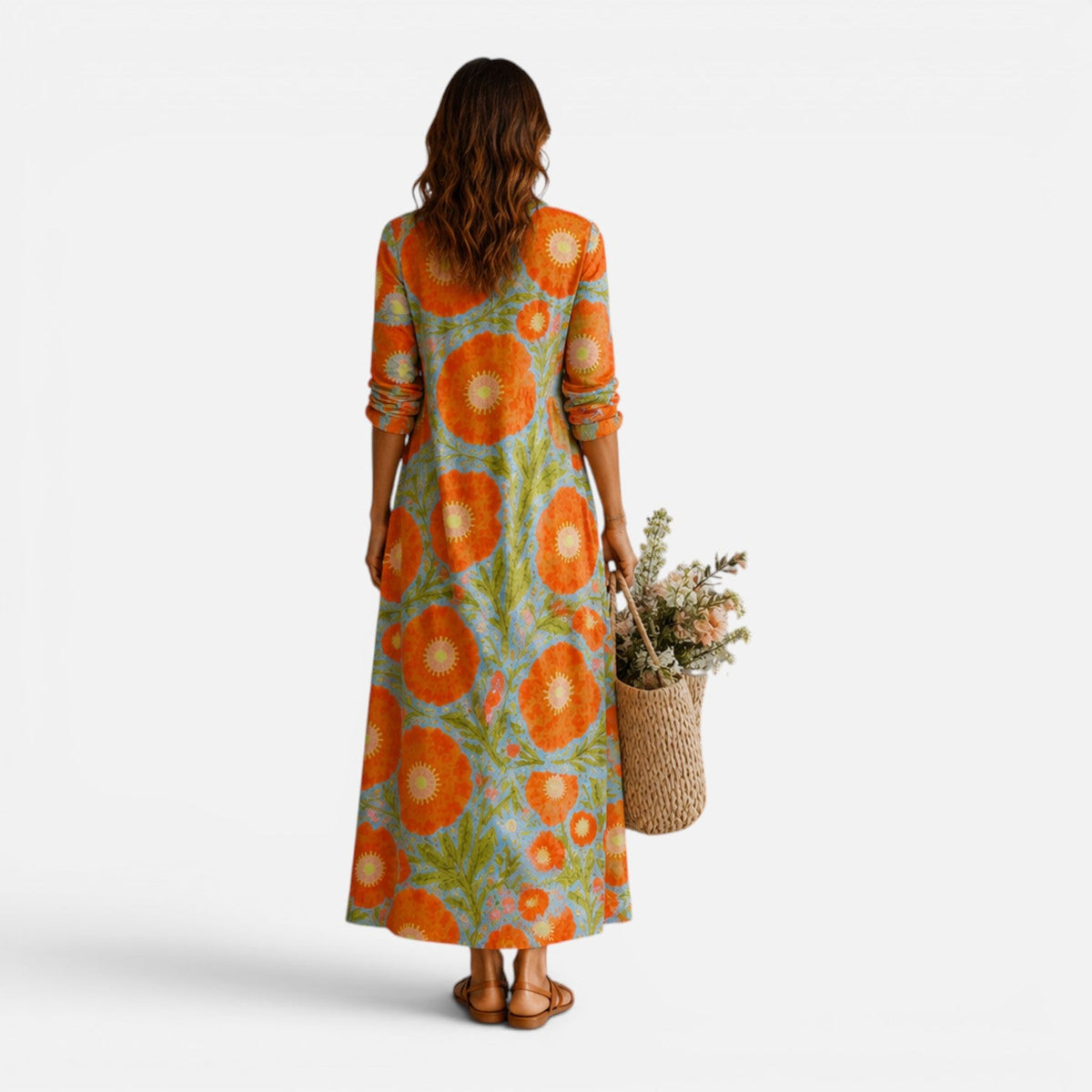 Katarina | Boho Floral Maxi Dress with Pockets