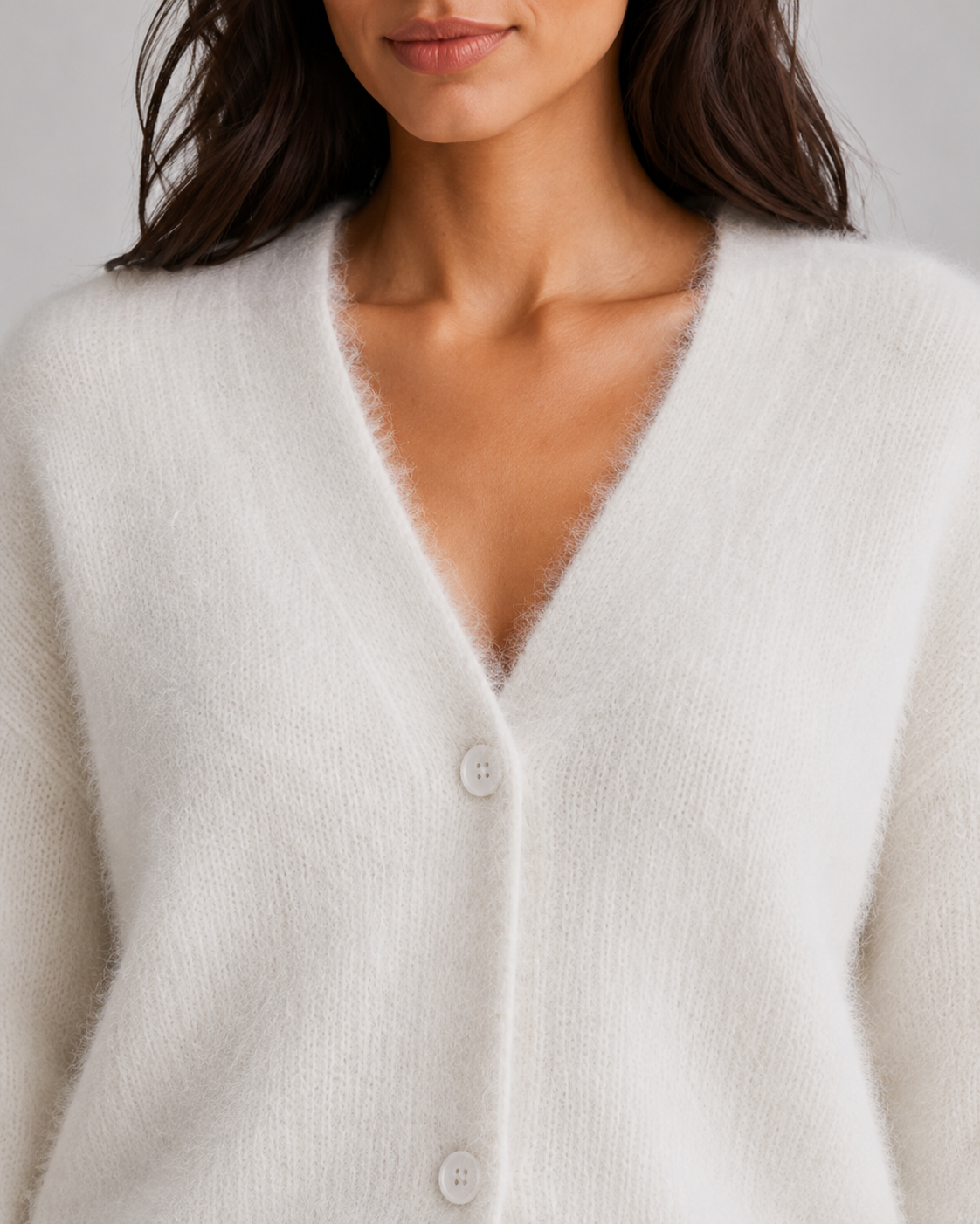 Winona | Fluffy V-Neck Button-Front Cardigan