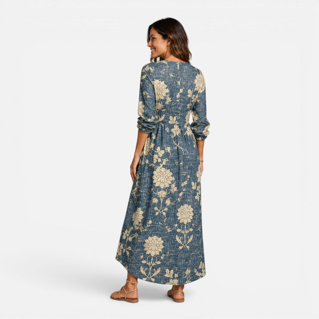 Hazel | Floral Linen-Blend Maxi Dress