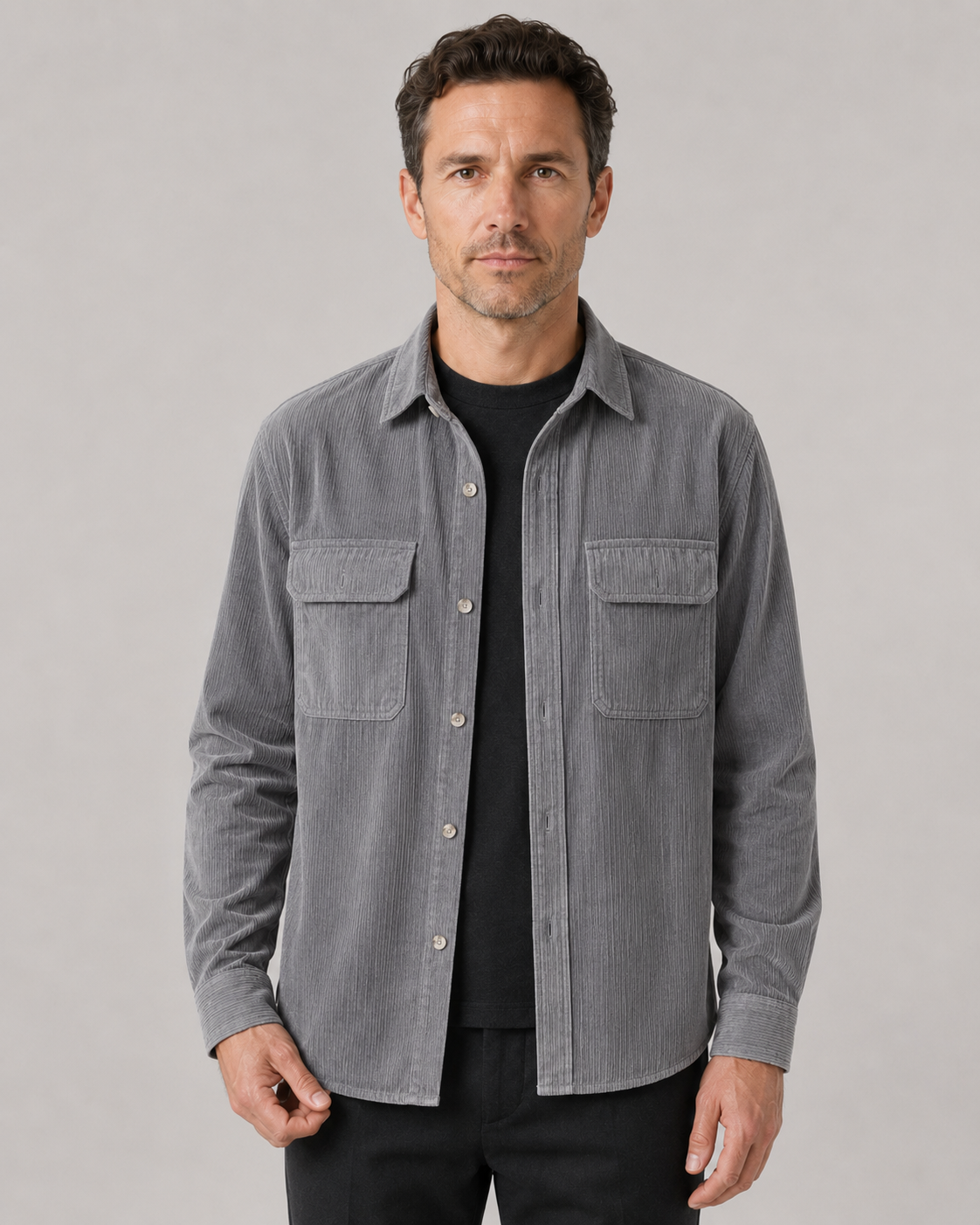 Nikolai | Corduroy Button-Up Shirt Jacket