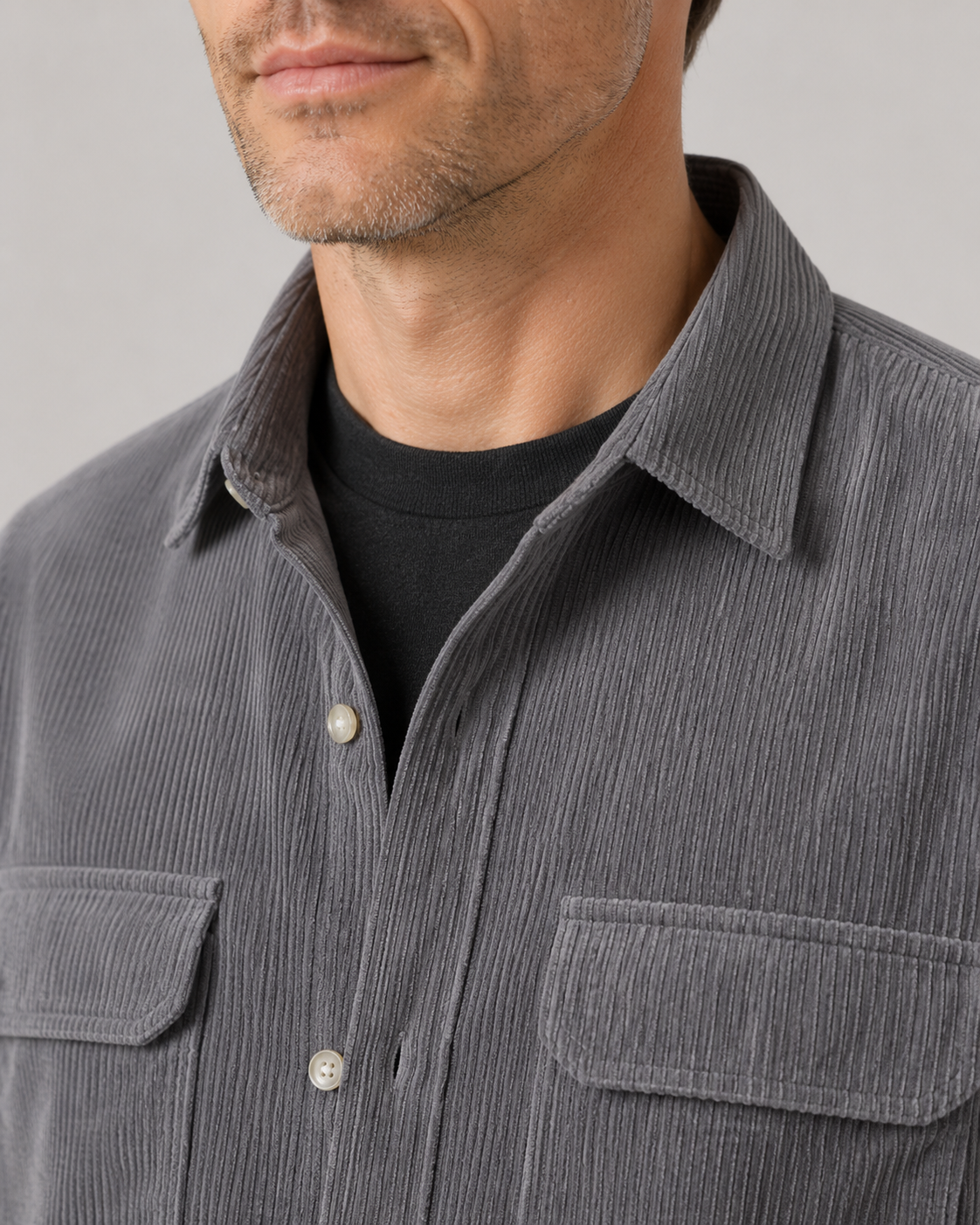 Nikolai | Corduroy Button-Up Shirt Jacket