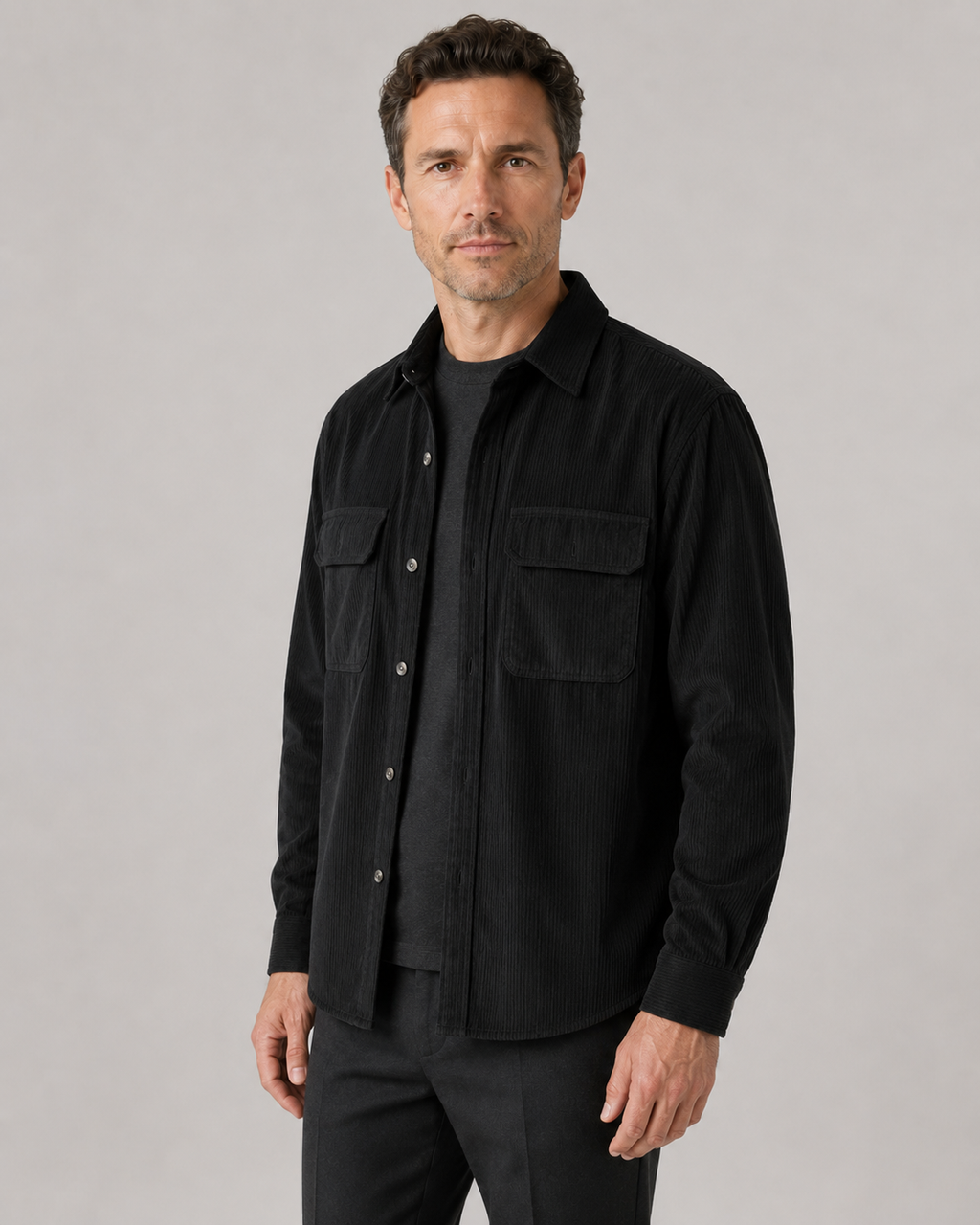 Nikolai | Corduroy Button-Up Shirt Jacket