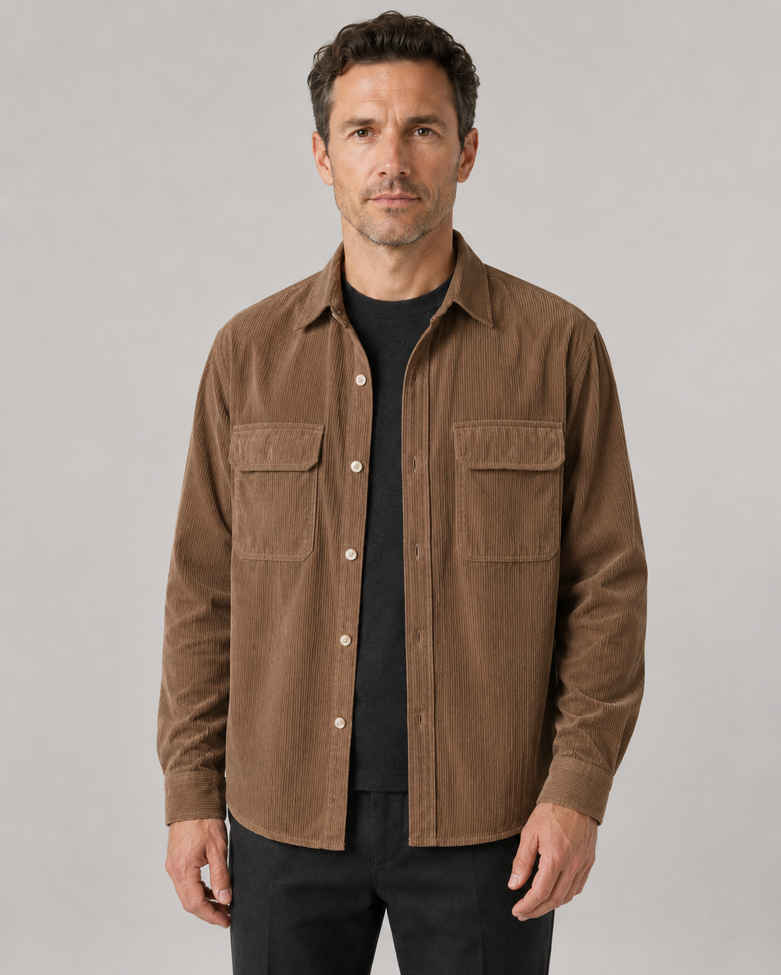 Nikolai | Corduroy Button-Up Shirt Jacket
