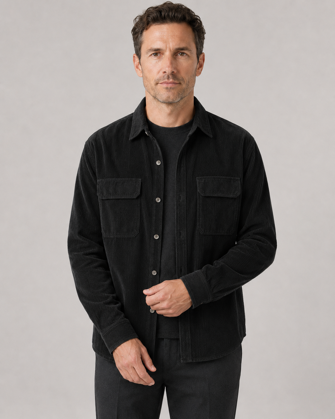 Nikolai | Corduroy Button-Up Shirt Jacket