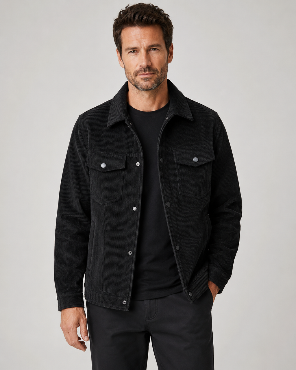 Marlon | Corduroy Shirt Jacket with Chest Pockets